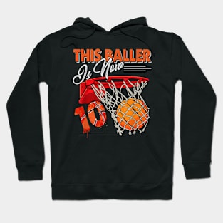 10th Birthday Basketball 10 Years Old Kids Hoodie